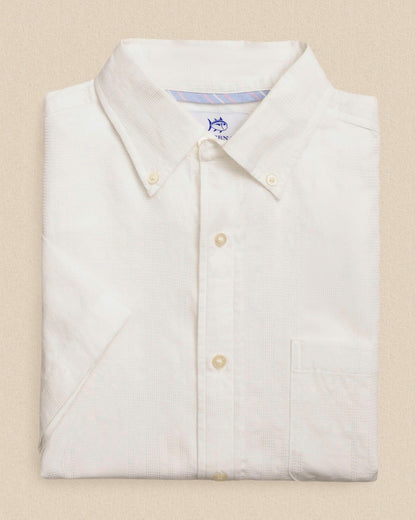 Southern Tide Fort Fisher Textured Short Sleeve Sport Shirt For Men