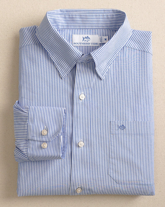 Southern Tide Charleston Granby Stripe Embroidered Sport Shirt For Men