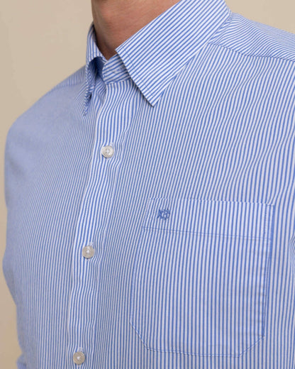 Southern Tide Charleston Granby Stripe Embroidered Sport Shirt For Men