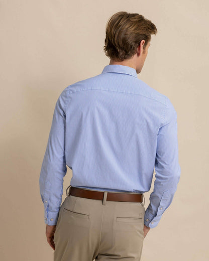 Southern Tide Charleston Granby Stripe Embroidered Sport Shirt For Men