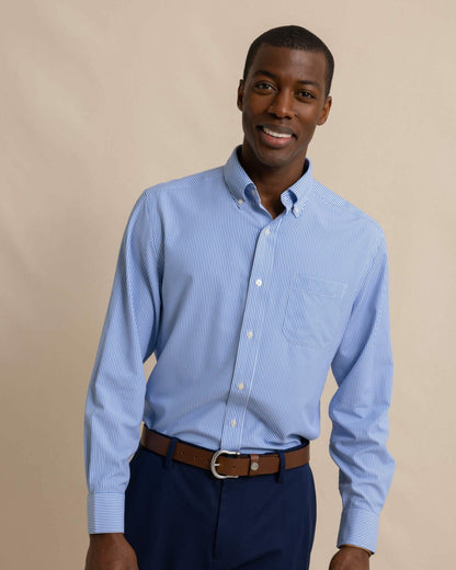 Southern Tide Bengal Stripe brrr°® Intercoastal Sport Shirt For Men