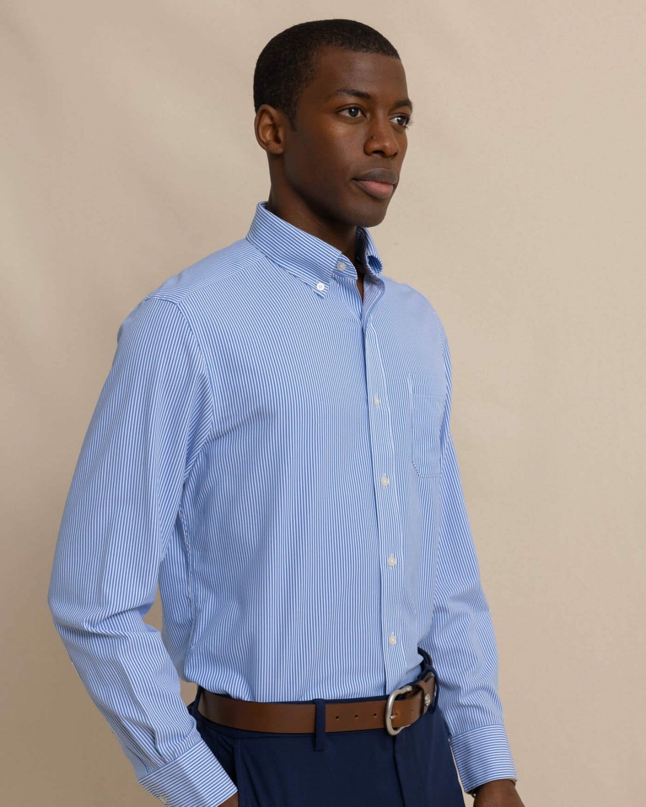 Southern Tide Bengal Stripe brrr°® Intercoastal Sport Shirt For Men