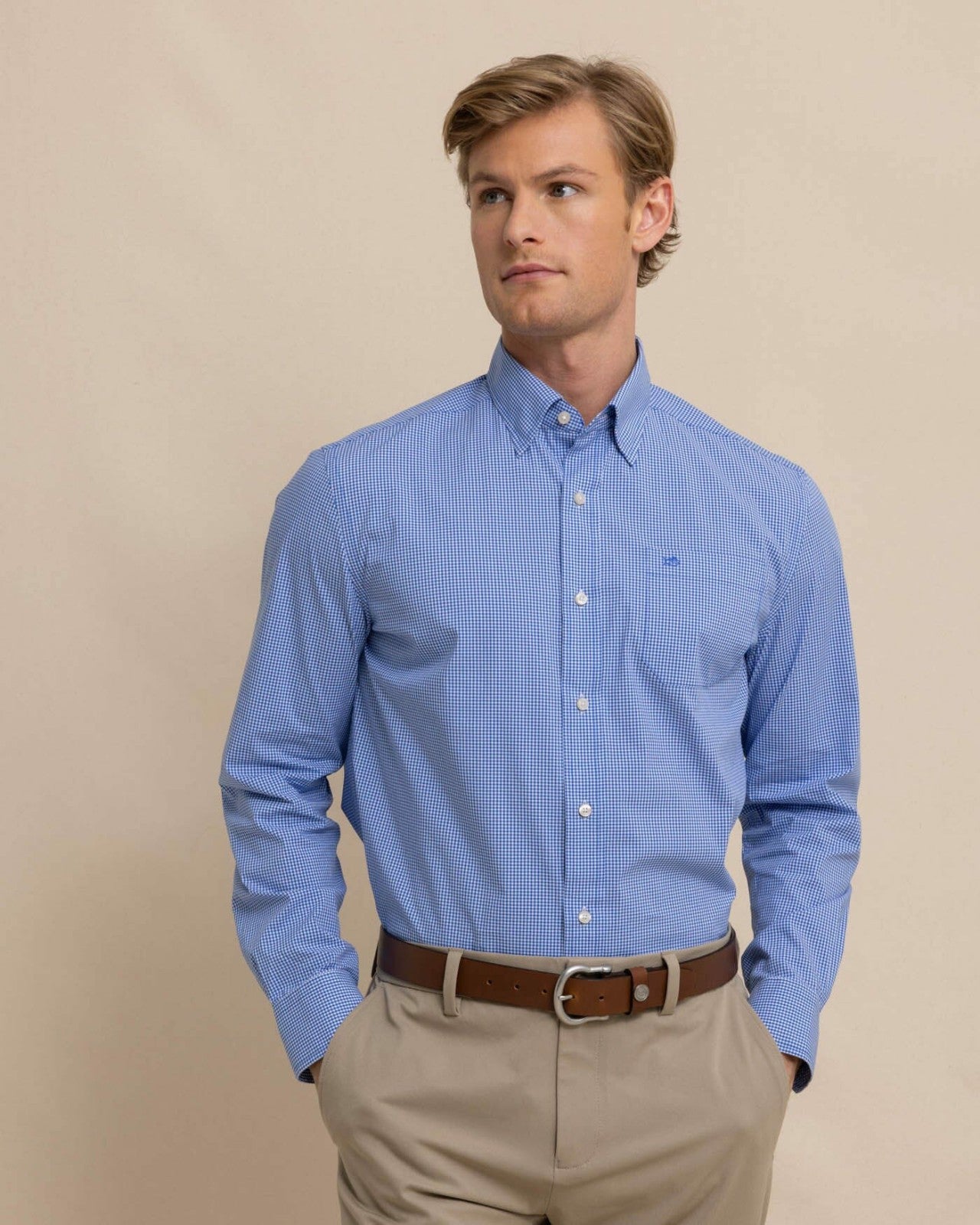 Southern Tide Charleston Parkwood Micro-Gingham Sport Shirt For Men