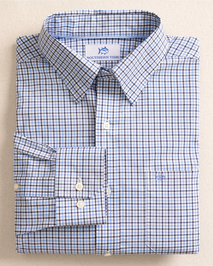 Southern Tide Charleston Summerton Plaid Sport Shirt - Blue For Men
