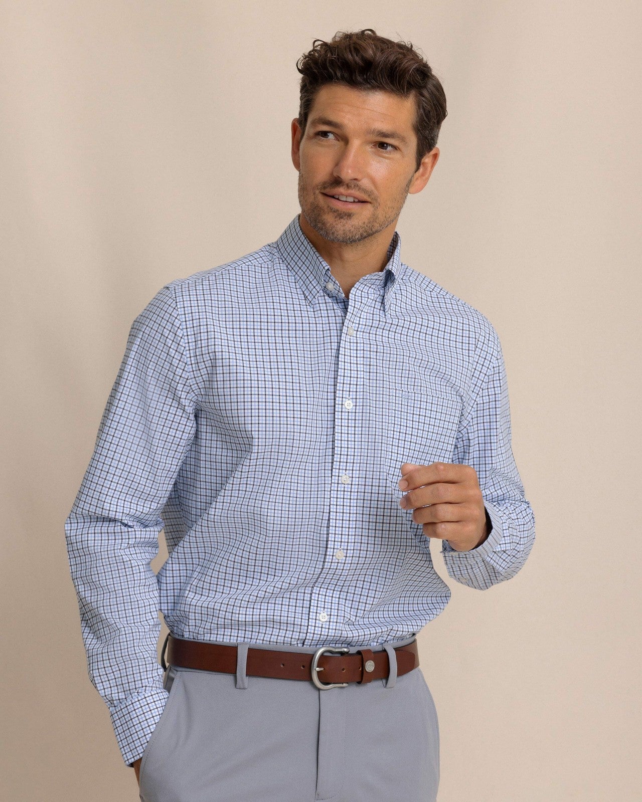 Southern Tide Charleston Summerton Plaid Sport Shirt - Blue For Men