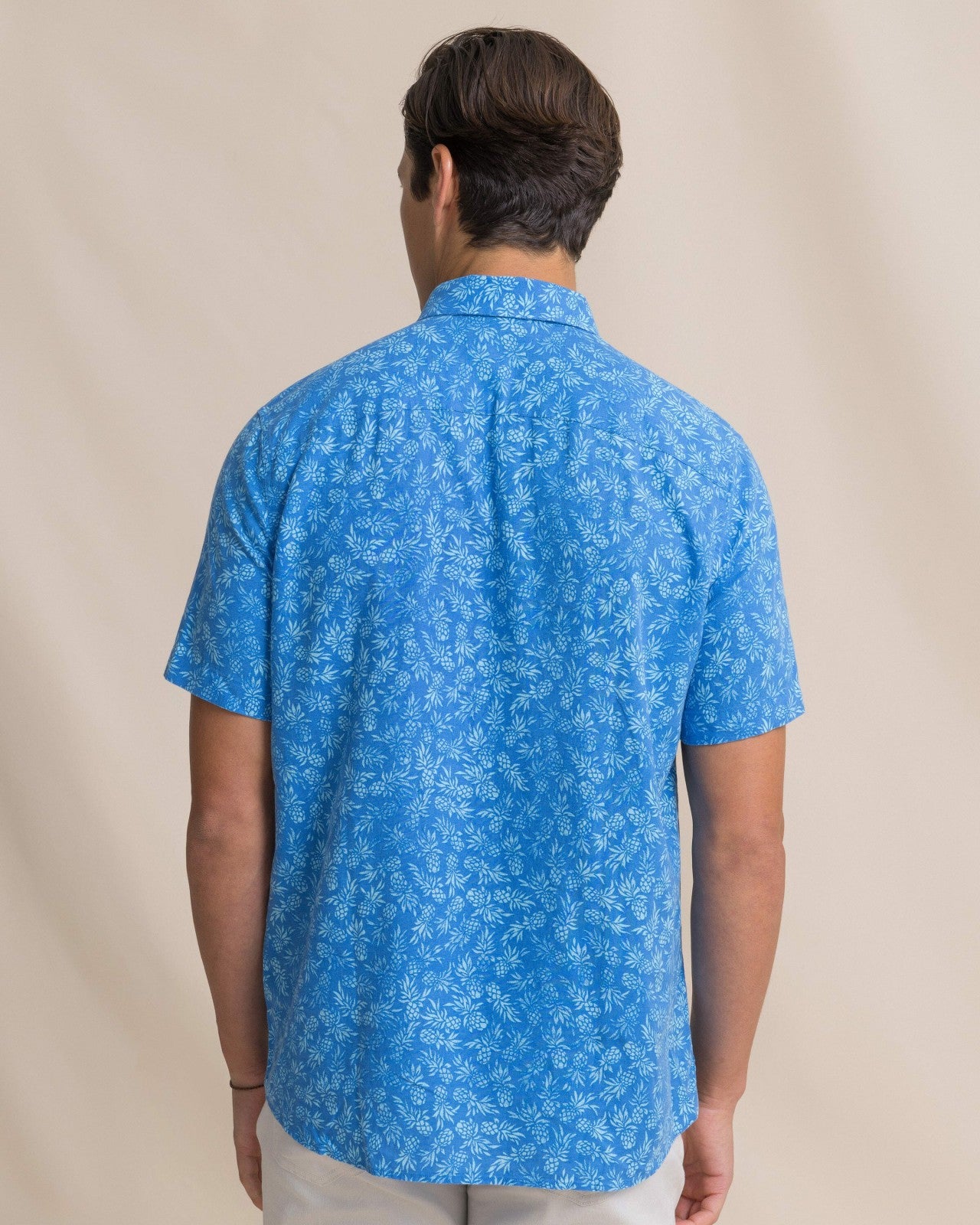 Southern Tide Pineapple Parade Short Sleeve Sport Shirt For Men|Sale
