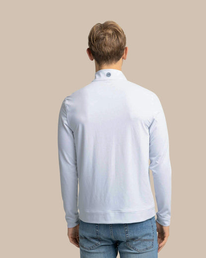 Southern Tide Cruiser Micro-Stripe Heather Quarter Zip For Men