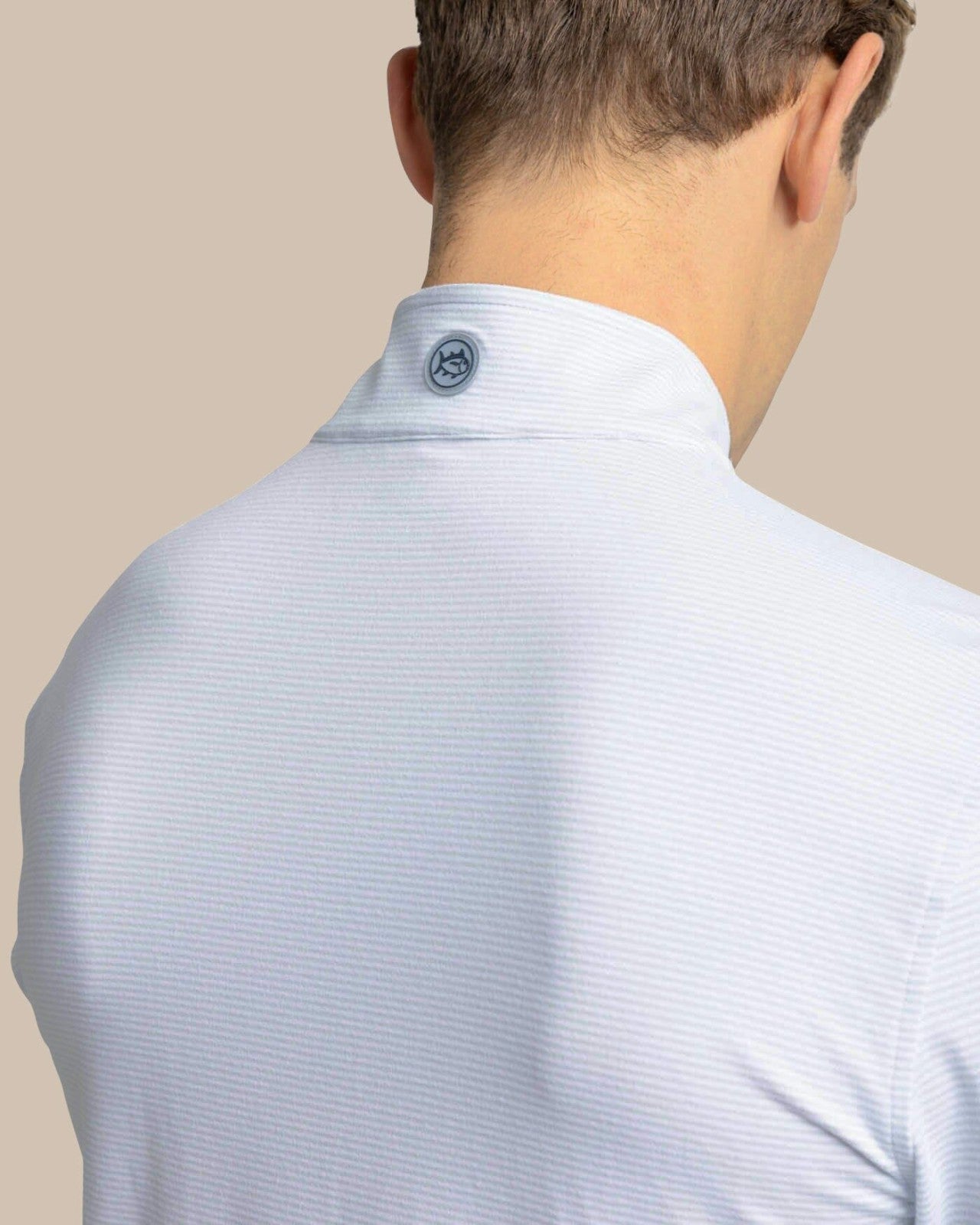 Southern Tide Cruiser Micro-Stripe Heather Quarter Zip For Men
