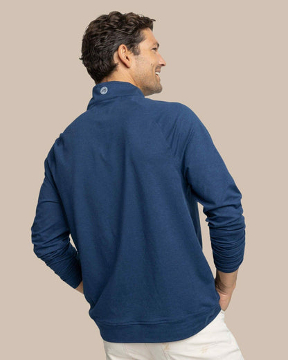 Southern Tide USA Flag Skipjack Cruiser Heather Quarter Zip For Men