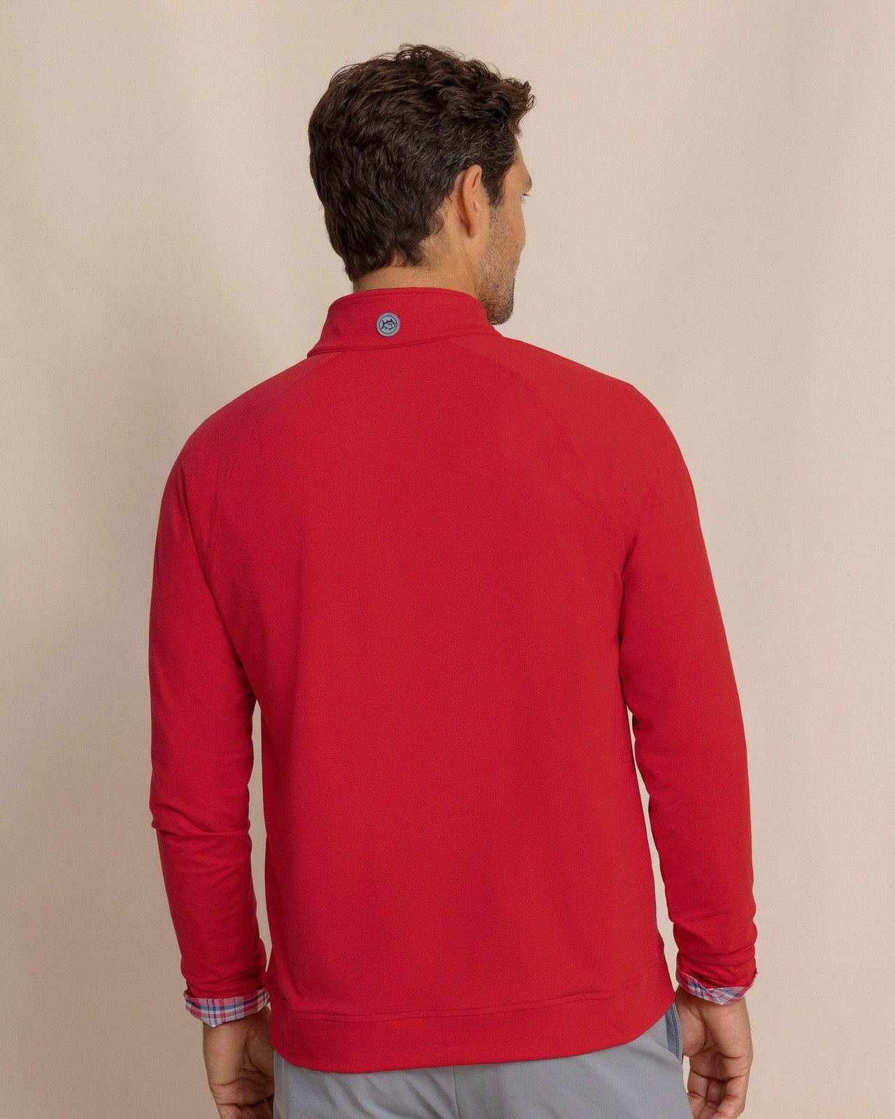 Southern Tide USA Flag Skipjack Cruiser Heather Quarter Zip For Men