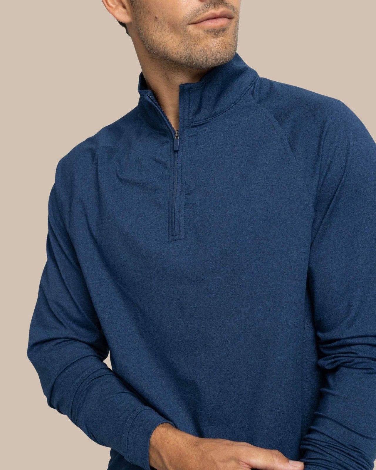 Southern Tide Cruiser Heather Quarter Zip Pullover For Men