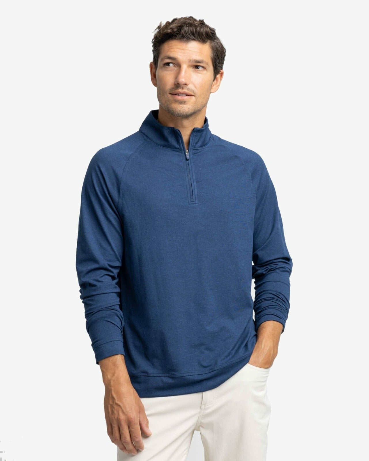 Southern Tide Cruiser Heather Quarter Zip Pullover For Men