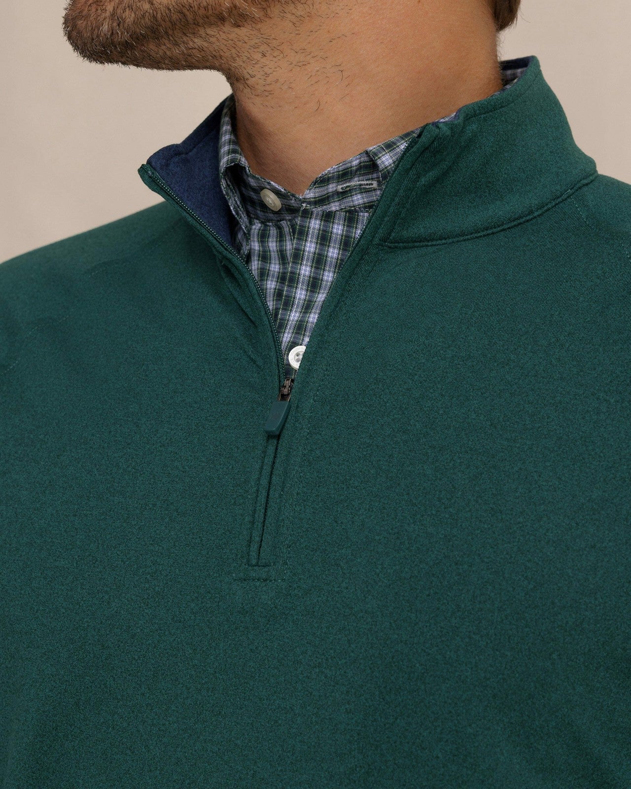 Southern Tide Cruiser Heather Quarter Zip Pullover - Green For Men