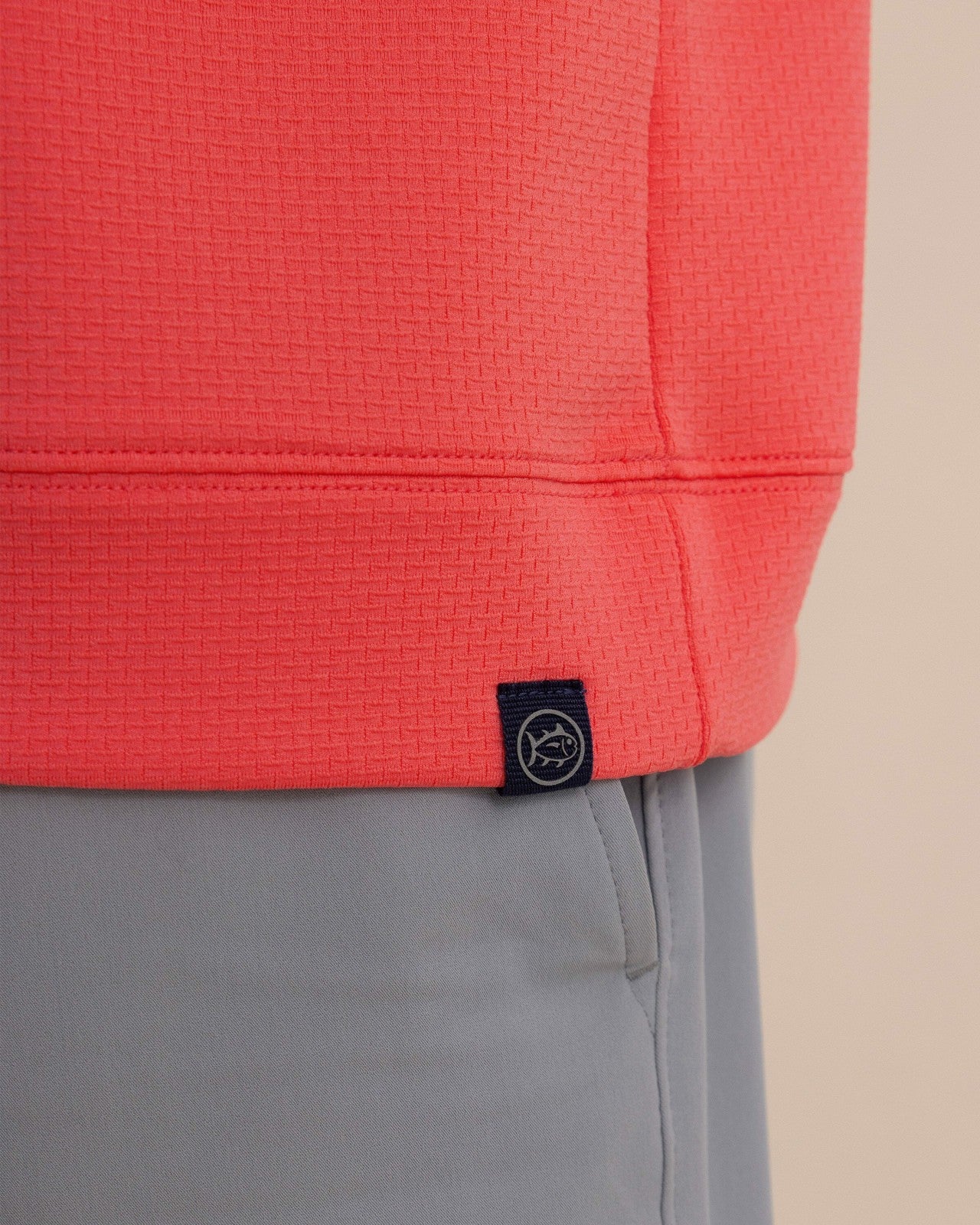 Southern Tide Schooner Quarter Zip - Sunkist Coral For Men|Sale