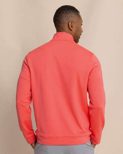 Southern Tide Schooner Quarter Zip - Sunkist Coral For Men|Sale