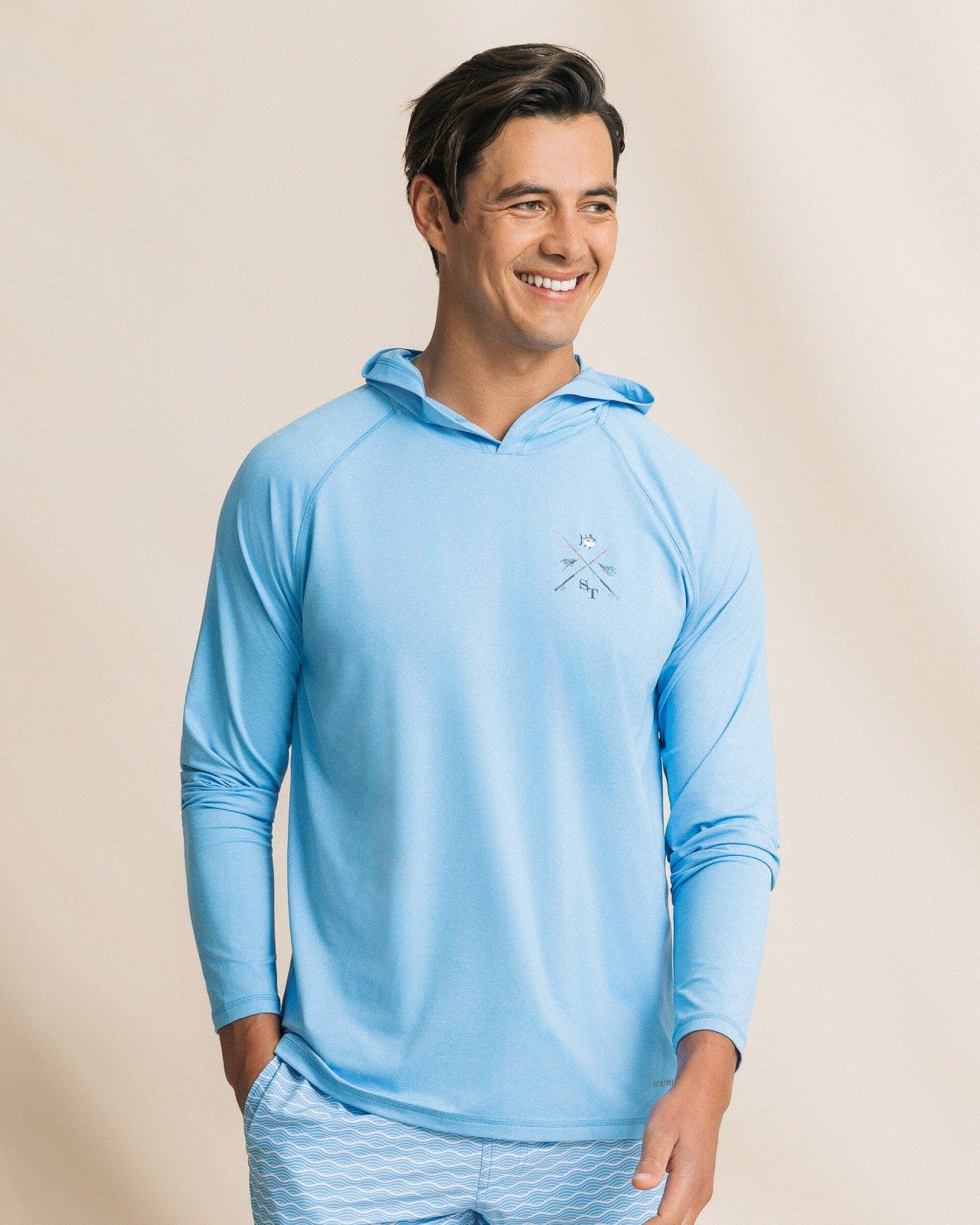 Southern Tide Crossed Lines Coastal Breeze® Performance Hoodie For Men