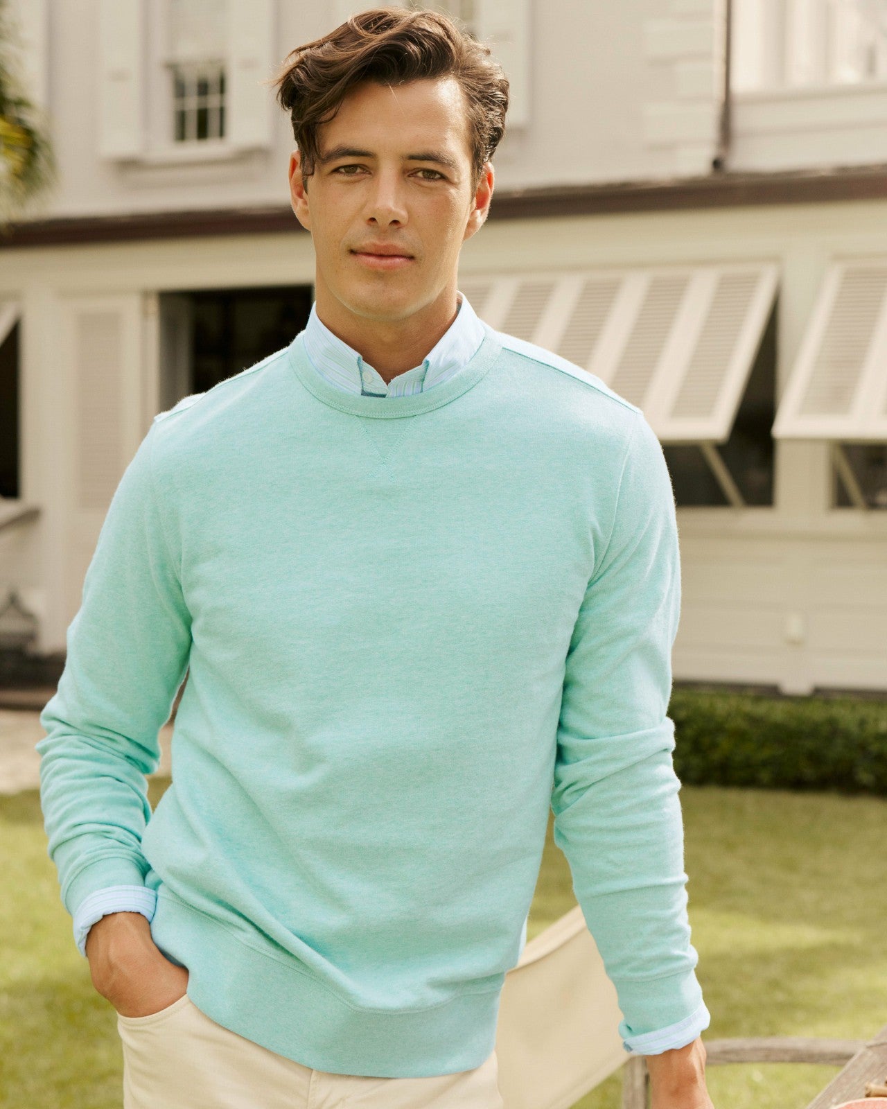 Southern Tide Upper Deck Heather Crew For Men|Sale