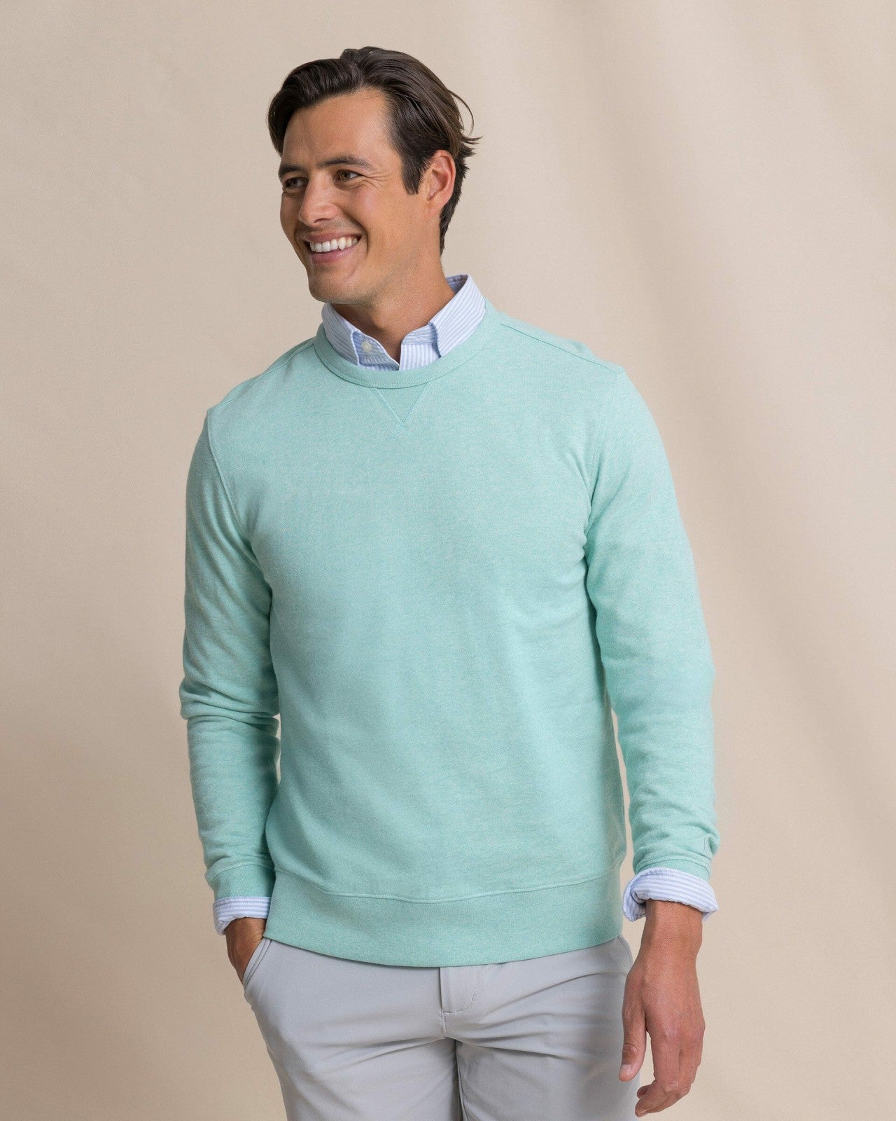 Southern Tide Upper Deck Heather Crew For Men|Sale
