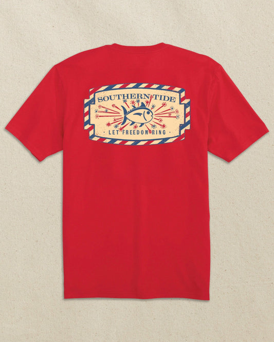 Southern Tide Vintage Firecracker Label Short Sleeve T-Shirt For Men