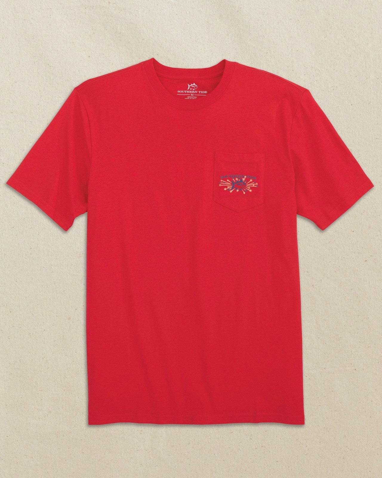 Southern Tide Vintage Firecracker Label Short Sleeve T-Shirt For Men