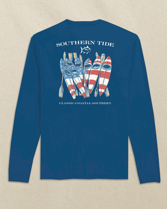 Southern Tide Americana Kayaks Long Sleeve Performance T-Shirt For Men
