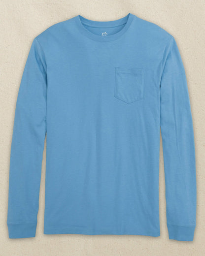 Southern Tide Rush Blue Classic Long Sleeve Pocket T-Shirt For Men