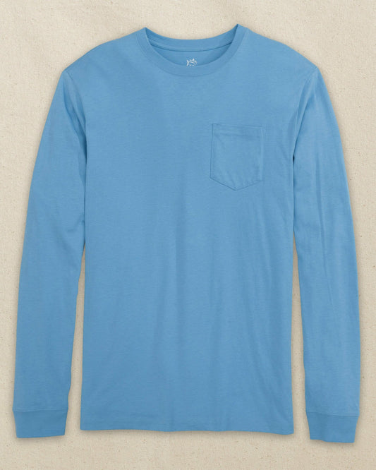 Southern Tide Rush Blue Classic Long Sleeve Pocket T-Shirt For Men