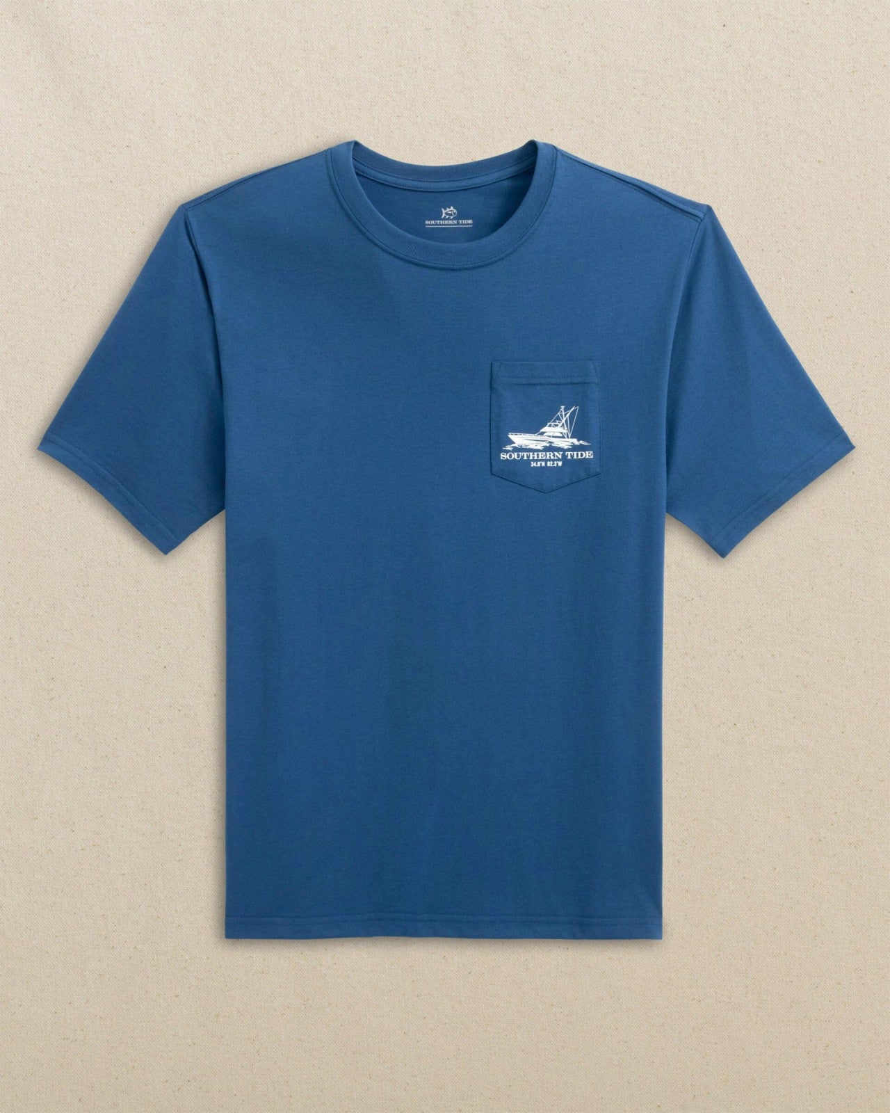 Southern Tide Fishing Boat Coordinates Short Sleeve T-Shirt For Men