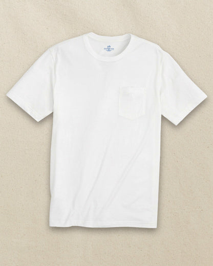 Southern Tide Classic White Short Sleeve Pocket T-Shirt For Men