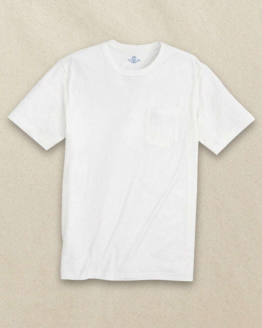 Southern Tide Classic White Short Sleeve Pocket T-Shirt For Men