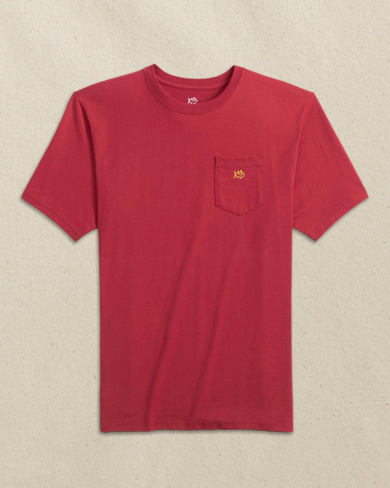 Southern Tide Embroidered Skipjack T-Shirt - Crimson & Gold For Men