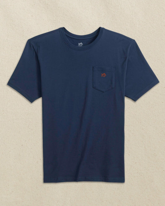 Southern Tide Embroidered Skipjack T-Shirt - Navy & Red For Men