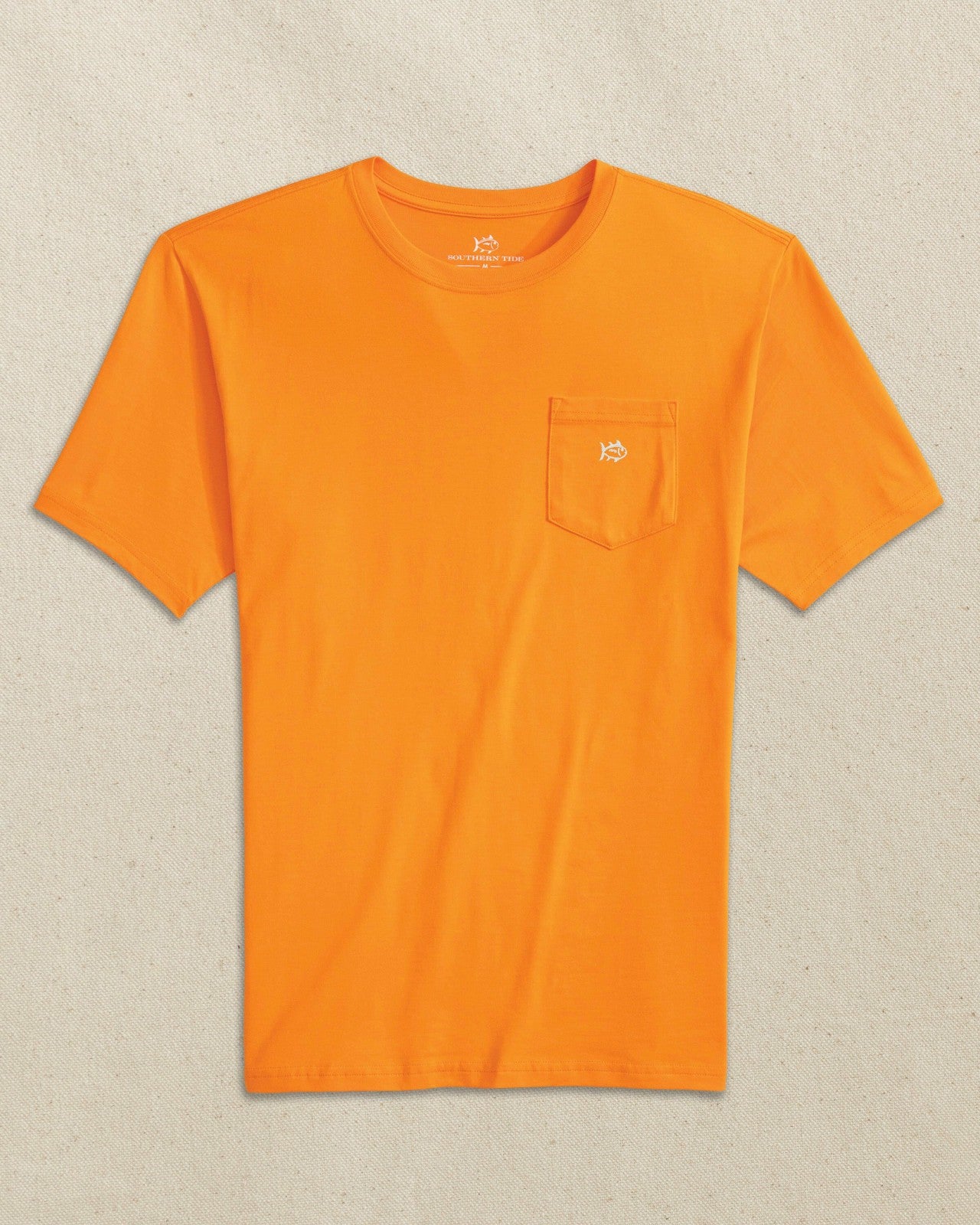 Southern Tide Embroidered Skipjack T-Shirt - Orange & White For Men