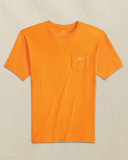 Southern Tide Embroidered Skipjack T-Shirt - Orange & White For Men