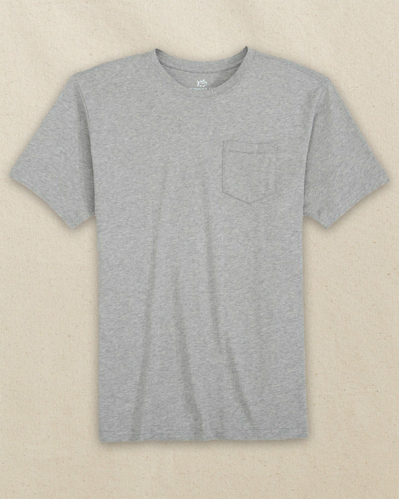 Southern Tide Heather Grey Classic Short Sleeve Pocket T-Shirt For Men