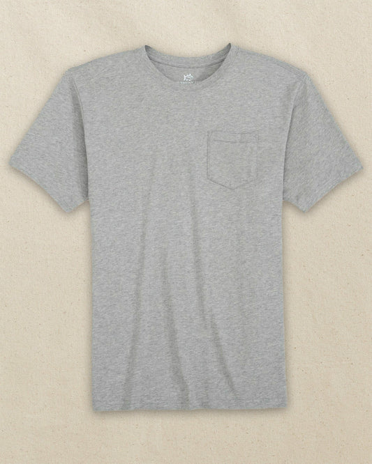 Southern Tide Heather Grey Classic Short Sleeve Pocket T-Shirt For Men