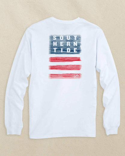 Southern Tide Americana Wooden Flag Long Sleeve T-Shirt For Men