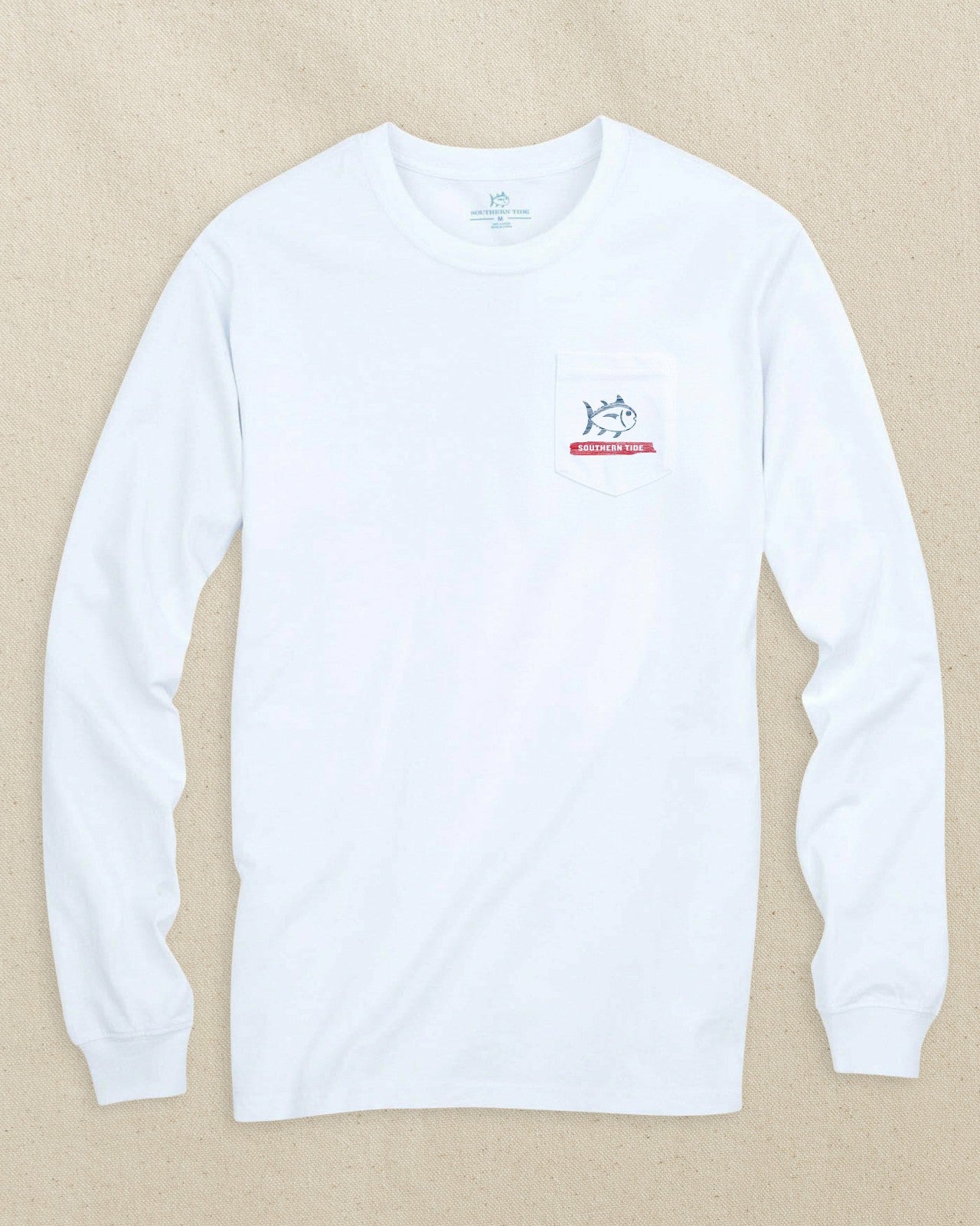 Southern Tide Americana Wooden Flag Long Sleeve T-Shirt For Men