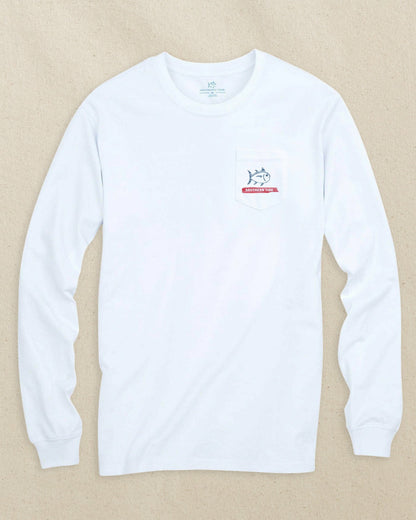 Southern Tide Americana Wooden Flag Long Sleeve T-Shirt For Men