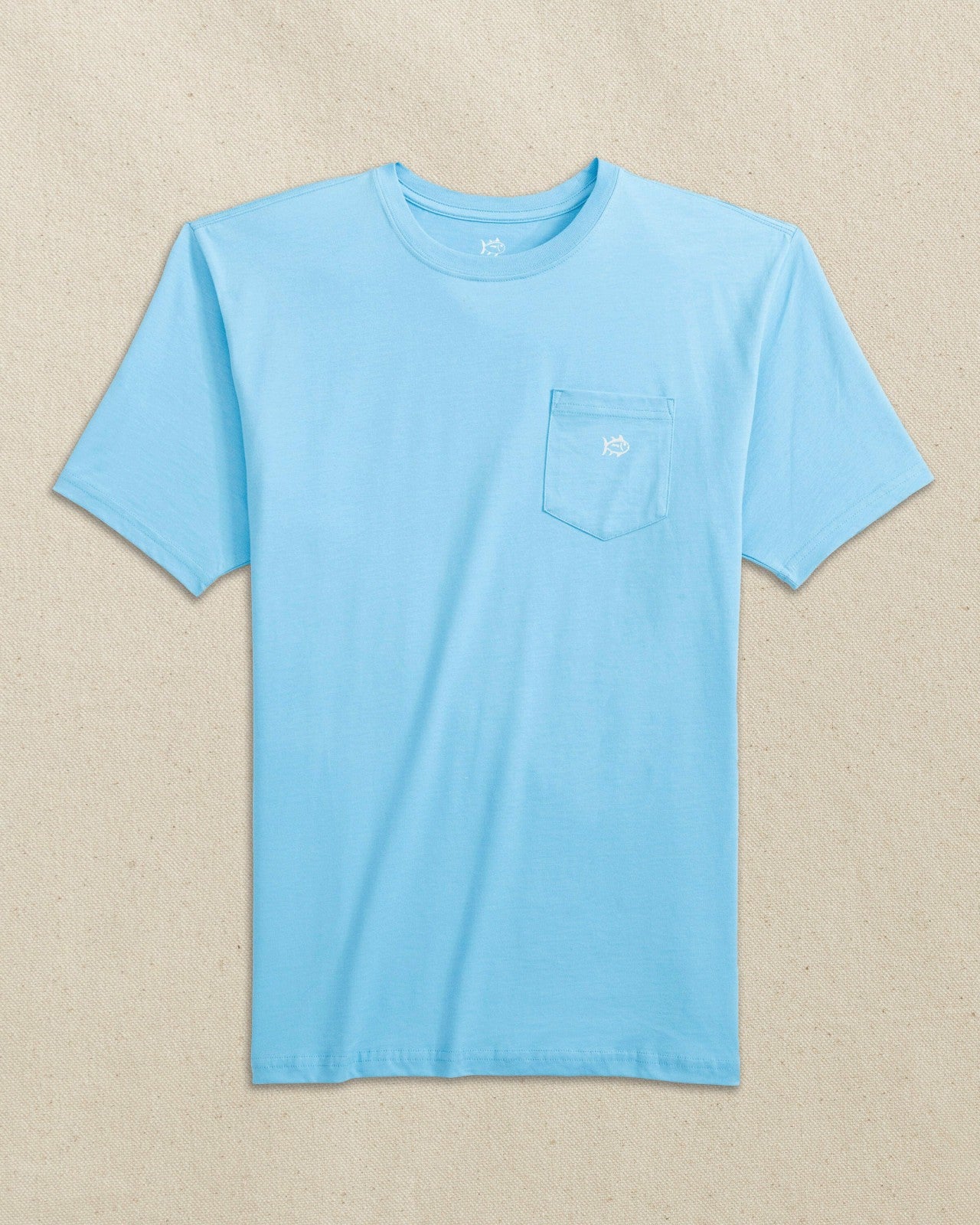 Southern Tide Embroidered Skipjack Tee - Light Blue & White For Men