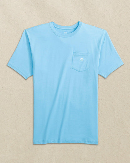 Southern Tide Embroidered Skipjack Tee - Light Blue & White For Men