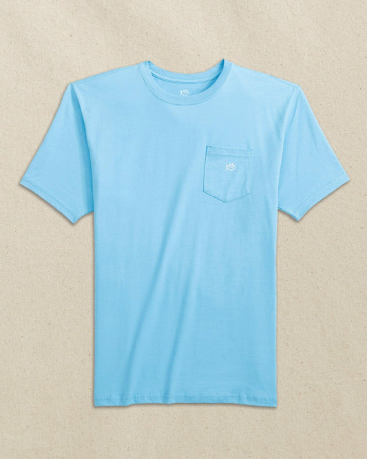 Southern Tide Embroidered Skipjack Tee - Light Blue & White For Men