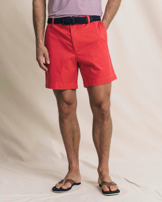 Southern Tide Channel Marker 7" Chino Short - Claret Red For Men