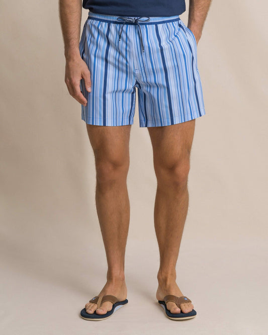 Southern Tide Stripe Maritime Swim Trunk For Men