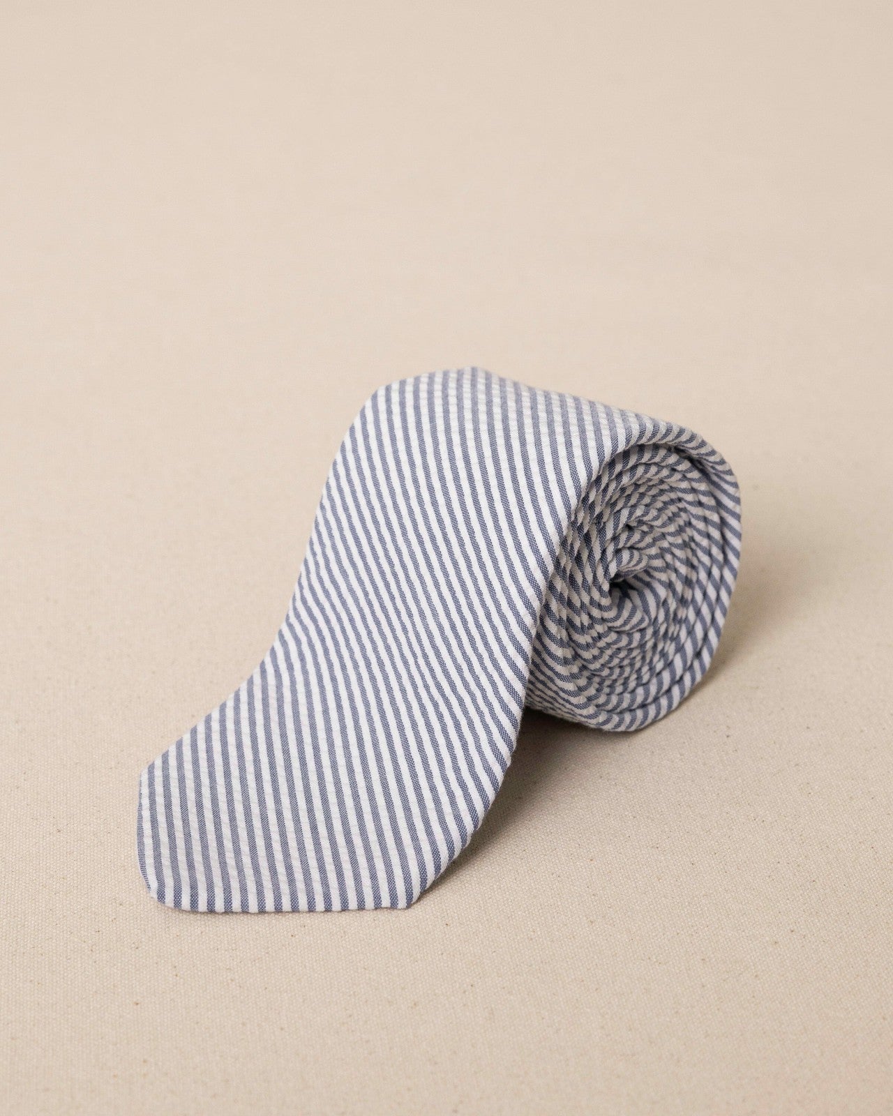 Southern Tide High Cotton Blue and White Seersucker Necktie For Men