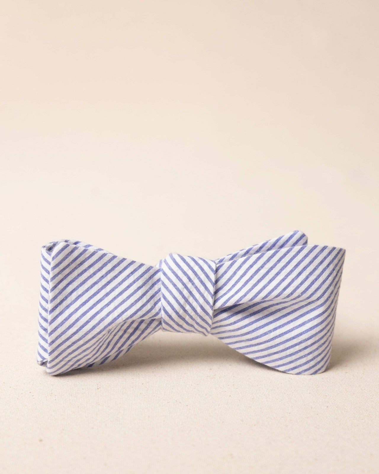 Southern Tide High Cotton Blue and White Seersucker Bow Tie For Men