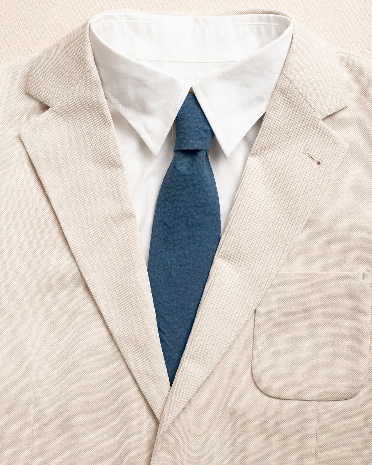 Southern Tide High Cotton Nautical Blue Seersucker Necktie For Men