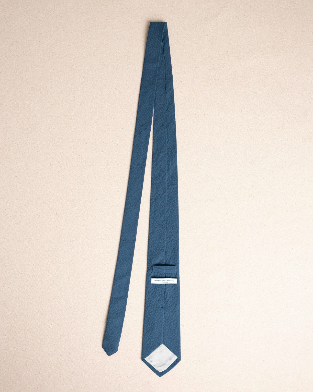 Southern Tide High Cotton Nautical Blue Seersucker Necktie For Men