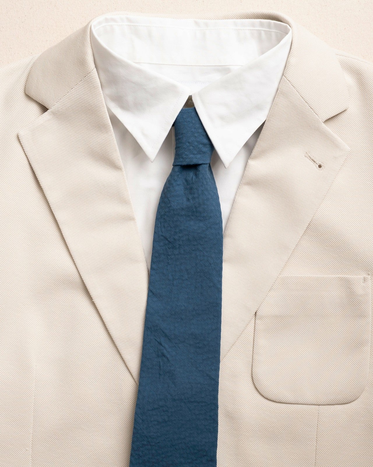 Southern Tide High Cotton Nautical Blue Seersucker Necktie For Men