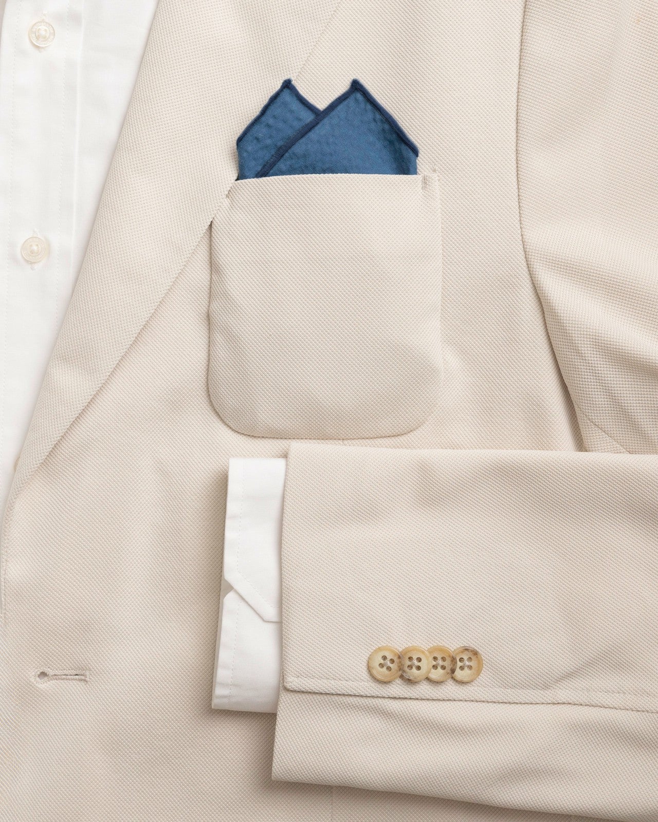 Southern Tide Nautical Blue Seersucker Pocket Square For Men